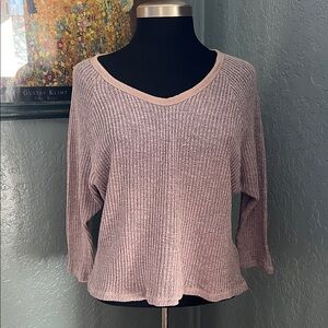 MTS Women's Soft Beige V-Neck Sweater